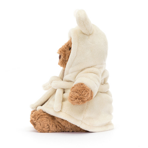 Bartholomew Bear Bathrobe 3/4 View Showing Hood with Bear Ears