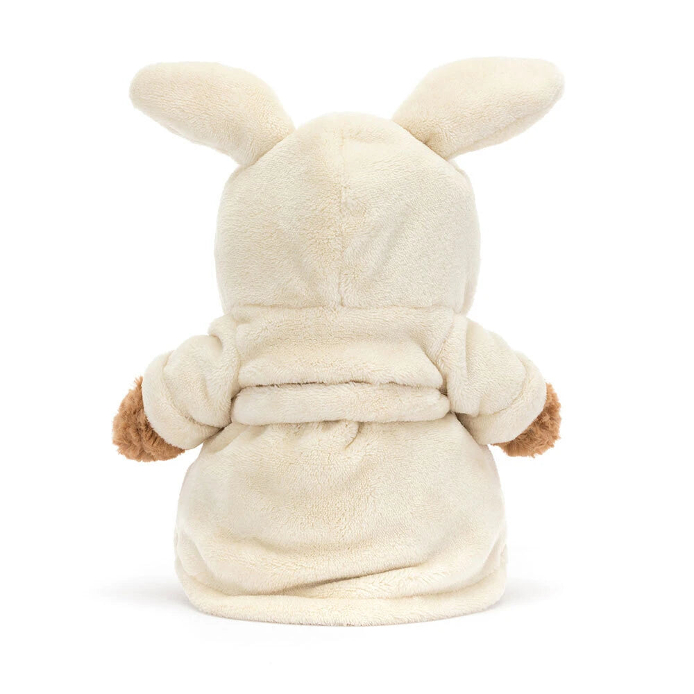 Bartholomew Bear Bathrobe Side View Showing Tousled Fudge Fur