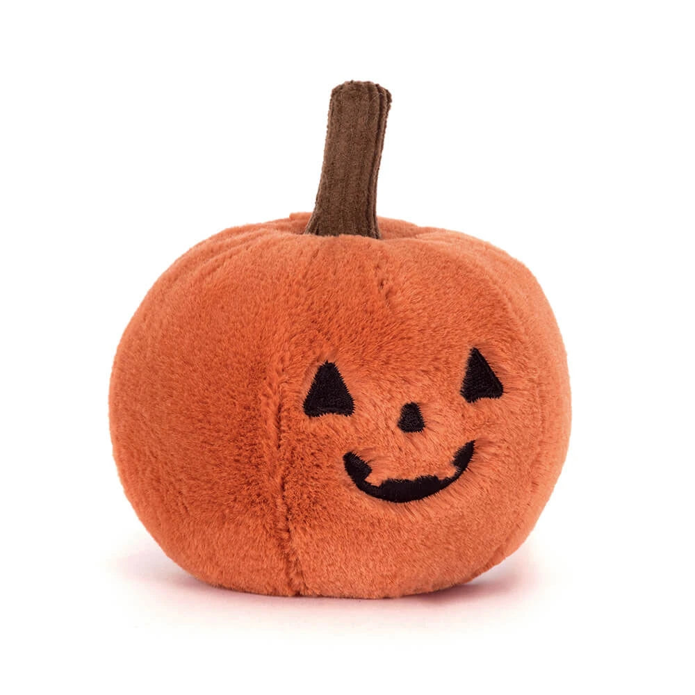 Ooky Jack O Lantern Plush Pumpkin Back View